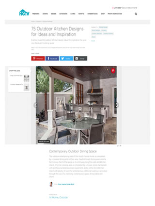 Ryan Hughes Design Build featured on HGTV June 2021 75 Outdoor Kitchen Designs