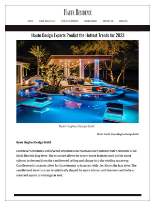 Click here for full article Haute Design Experts Predict the Hottest Trends for 2023 (pdf)