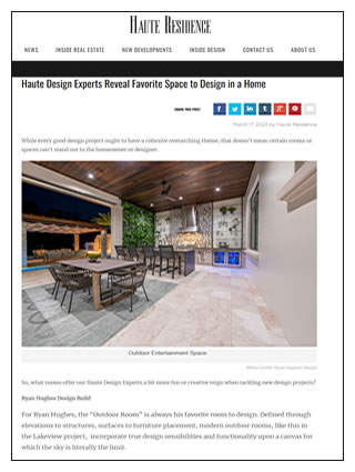 Click here for  article Haute Design Experts Reveal Favorite Space to Design in a Home 2023 (pdf)