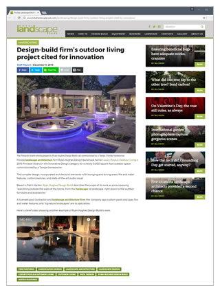 Ryan Hughes Design Build outdoor living project cited for innovation
